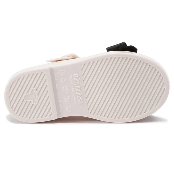 NWOB MINI MELISSA MAGGIE BOW BB ME 50837 BLACK/Cream SHOE - Picture 5 of 9